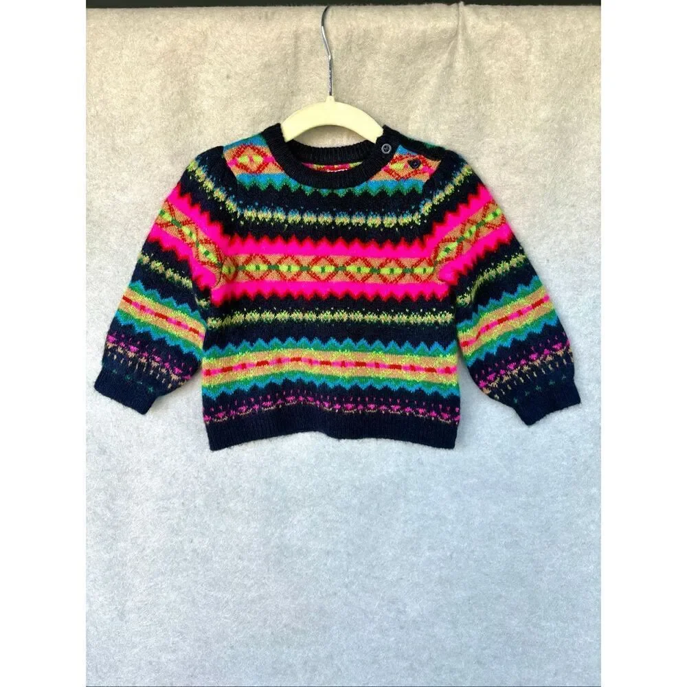 Baby GAP Fair Isle Sweater 6-12 Months Multicolor Knit Cozy Winter Nordic